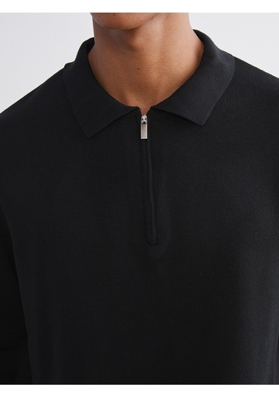Lcw Vision Siyah Polo Yaka Erkek Triko Kazak