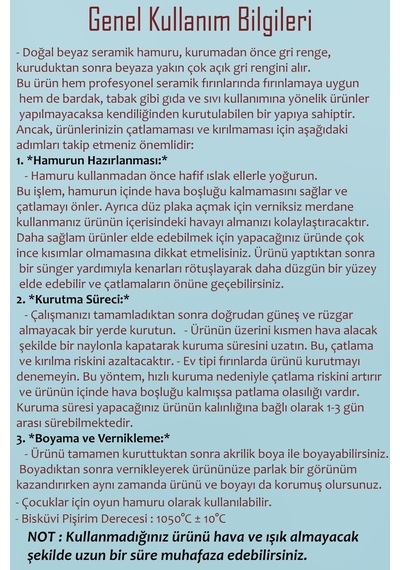 2 Kg Beyaz Seramik Hamuru, Doğal Kil Çamuru 2000 Gram