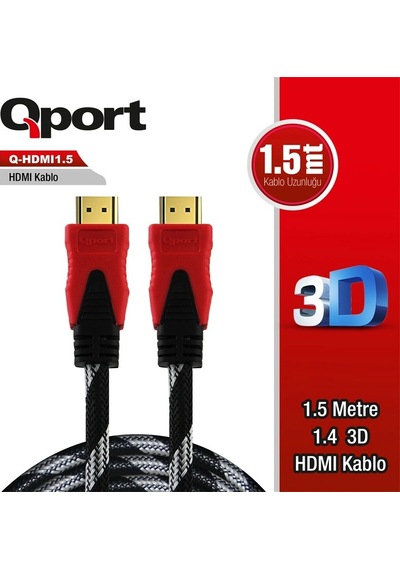 Qport Q-hdmı1.5 1.5 Metre Altın Uçlu Hdmı Kablo 1.4v