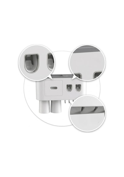 Diş Macunu Sıkacağı Ve 6 Fırçalık Banyo Organizeri Çok Renkli