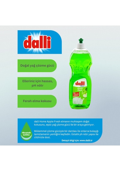 Dalli Elde Yıkama Sıvı Bulaşık Deterjanı Elmalı 1 L