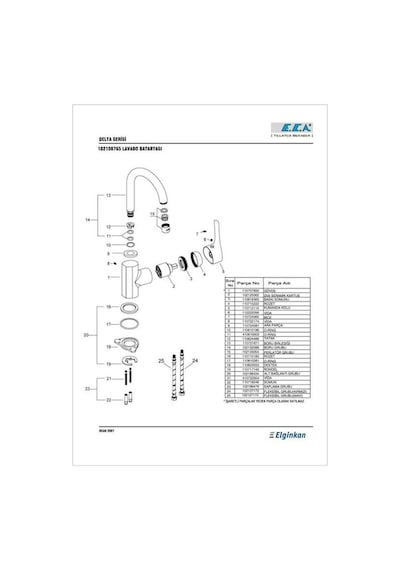Eca Delta Banyo Lavabo Mutfak Batarya Seti 102102346 - 102108633 - 102108765 - Krom