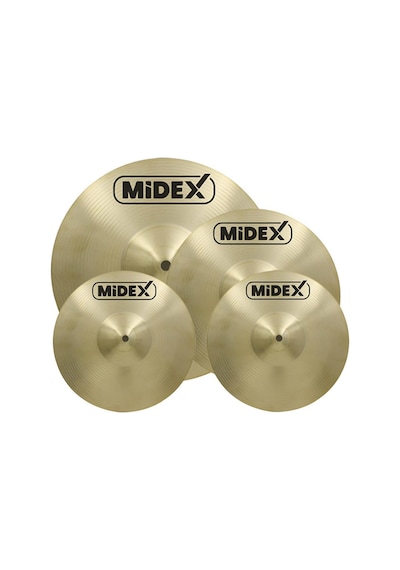 Midex Cym-20 Cymbal Bateri Zil Seti 2x14'' Hi Hat 16'' Crash Ve 18'' Crash/ride