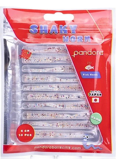 Pandora Shaky Worm 5cm 10 Adet Lrf Silikonu Red Berry