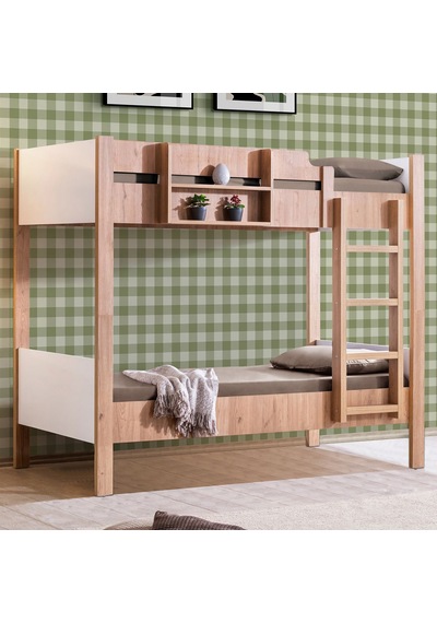 Ranza, Asya Ayrılabilir 2li Ranza, Ceviz - Beyaz + 2 Adet Comfort Yatak 90 X 190 CM Ranza, Asya Ayrılabilir 2li Ranza, Ceviz - Beyaz + 2 Adet Comfort Yatak 90 X 190 CM