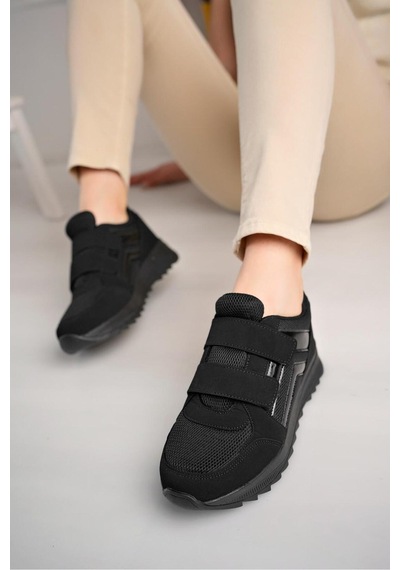 Mcdark Kadın Siyah Cırtlı Sneaker Ayakkabı