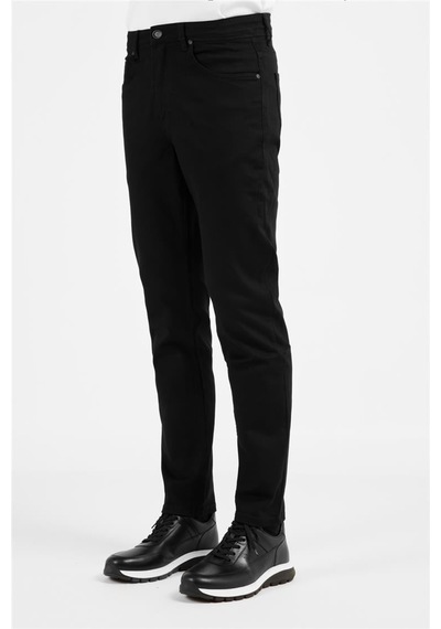 İmza Siyah Pamuklu 5 Cep Düz Paça Slim Fit Casual Denim Pantolon 1023255159 Siyah