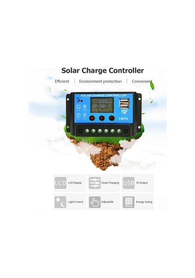 Shineyee 12/24v Lcd Ekranlı Çift Çıkışlı Solar Şarj Kontrol Cihazı - 20a Sıcaklık Kompanzasyonlu