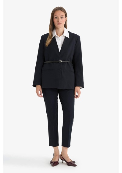 Defacto Regular Fit Ceket Yaka Blazer Ceket F6104ax25aunv243 Lacivert