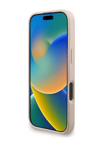 Apple iPhone 16 Pro Uyumlu Kılıf Guess Lisanslı Bilek Askı İpli Metal 4g Ve Yazı Logolu Kapak Pembe