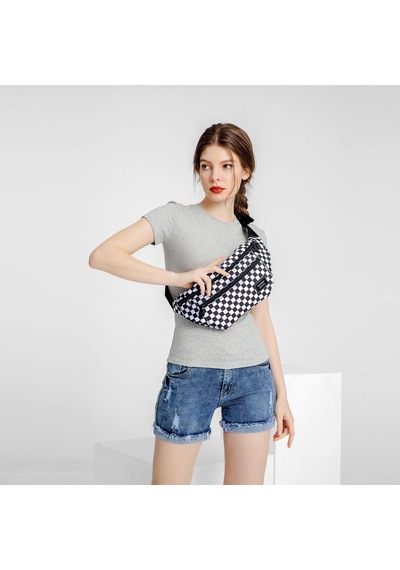 Dama Desenli Unisex Bodybag Çanta Smart Bags 3087 Beyaz