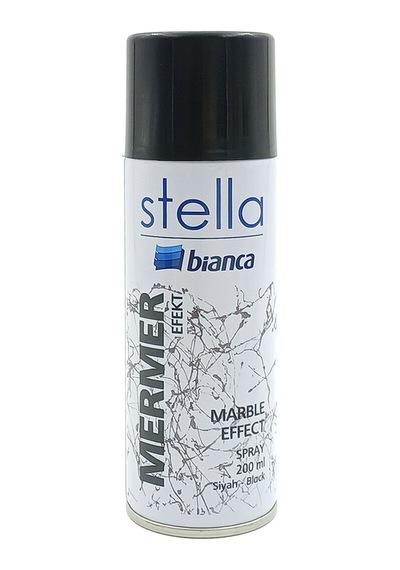 Stella İnce Mermer Efekt Sprey Boya Siyah 200 Ml Siyah