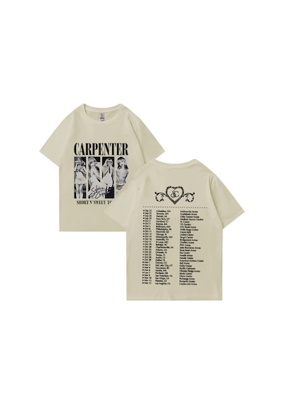 Flood Of Style Sab Rina Müzik Turu Baskı T-shirt Yüksek Kaliteli Tişört Erkek Kadın Saf Harajuku Boy T- Bej
