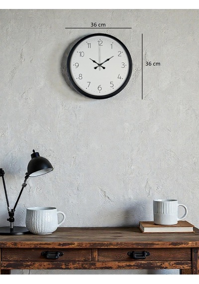 36 Cm Siyah Dekoratif Duvar Saati Diğer 76564693