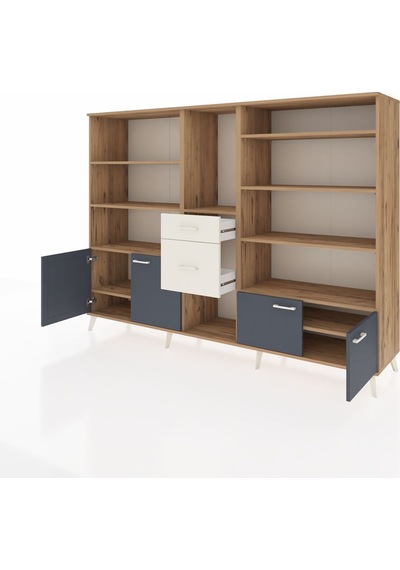 Hyperion Dolap 10 Raflı 2 Çekmeceli 4 Kapaklı 220x44x163 Çam-antr Çam-antrasit/aytaşı Hyperion Dolap 10 Raflı 2 Çekmeceli 4 Kapaklı 220x44x163 Çam-antr Çam-antrasit/aytaşı