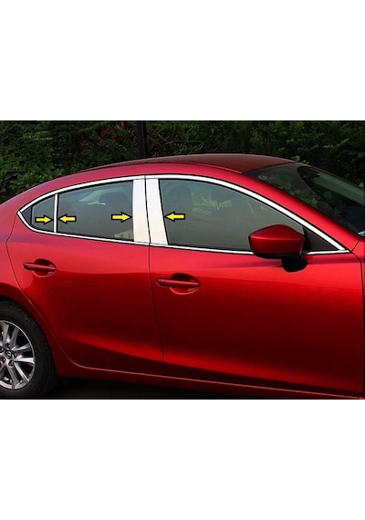 Mazda 3 Sedan 2014-2018 Krom Kapı Direk Aksesuarı 6 Parça P.Çelik