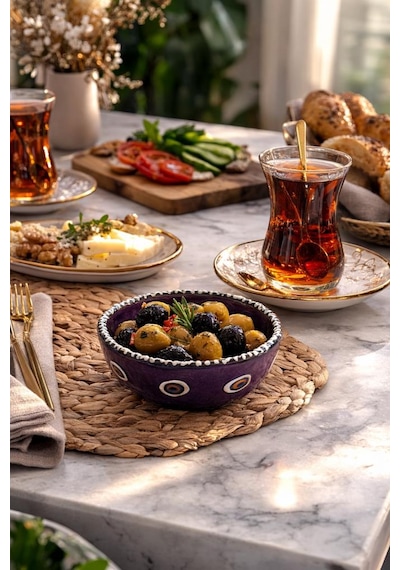 Nazar Boncuklu Seramik Çerezlik Kase 12 Cm El Yapımı Dekoratif Zeytin Ve Çerez Kasesi Kahvaltılık Sunumluk çok renkli Nazar Boncuklu Seramik Çerezlik Kase 12 Cm El Yapımı Dekoratif Zeytin Ve Çerez Kasesi Kahvaltılık Sunumluk çok renkli