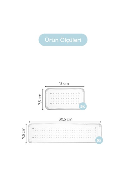 Vienev Çekmece İçi Düzenleyici - Mutfak Dolap İçi Kaşıklık Düzenleme Organizeri 10 Parça