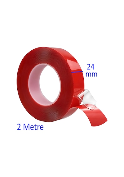 Çift Taraflı Silikon Bant Montaj Bandı Şeffaf 24 Mm X 2 Metre Güçlü Çok Amaçlı Yapıştırıcı