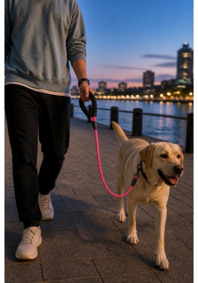 Reflektörlü Köpek Gezdirme Kayışı 150 Cm Dayanıklı Naylon Tasmalı, Yumuşak Saplı, Orta Ve Büyük Irk Köpekler İçin Güvenli Yürüyüş Tasması, Asorti Renk