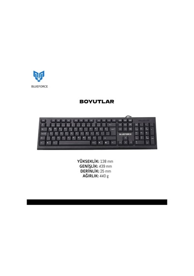 K-720 Usb Kablolu Klavye Türkçe Q Siyah
