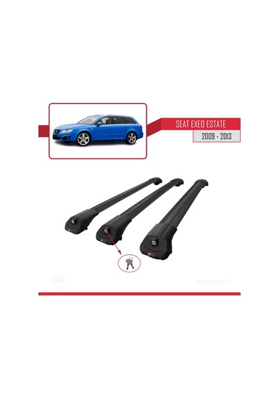 Seat Exeo 3r9 2009-2013 Arası İle Uyumlu Ace-1 Ara Atkı Tavan Barı Siyah 3 Adet Bar