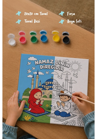 Namaz Dinin Direğidir Şövalesiz Boya Seti 20x20