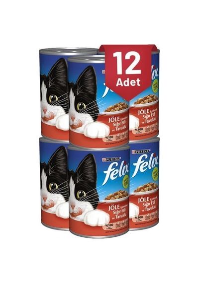 Felix Sığır Etli Ve Tavuklu Yetişkin Kedi Konservesi 400 Gr