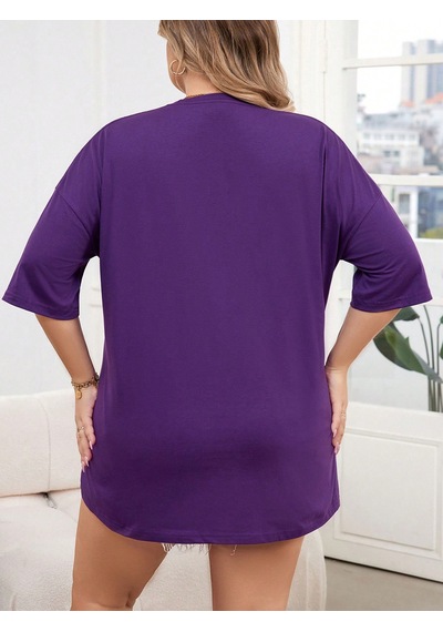 Unisex Dont Over Think Baskılı Tasarım Mor