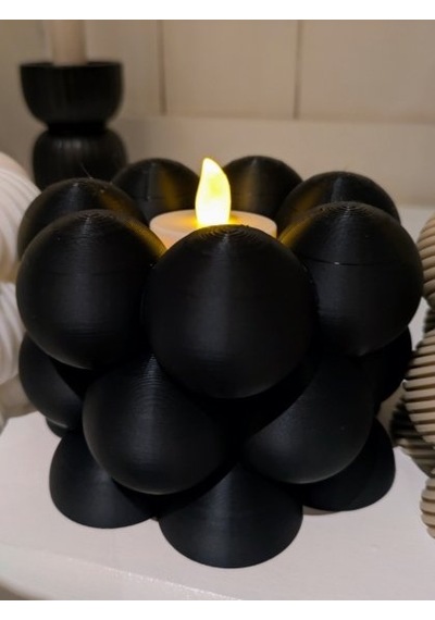 Modern Geometrik Bubble Tasarım Dekoratif Mumcular - Estetik Tealight Şamdan Takımı Çok Renkli 01931418