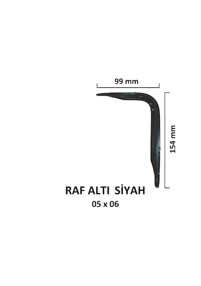 Metal Boyalı Lüx Siyah Raf Altı 5x6 - (2 Adet)