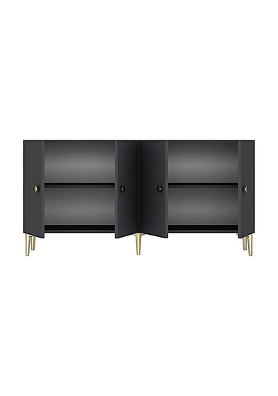 Ka1517ag Simple Konsol Ve Tv Sehpası Antrasit-gold 150cm