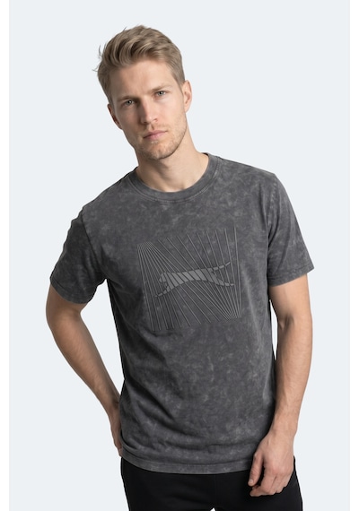 Slazenger Zaır Erkek Baskılı Gri Tişört