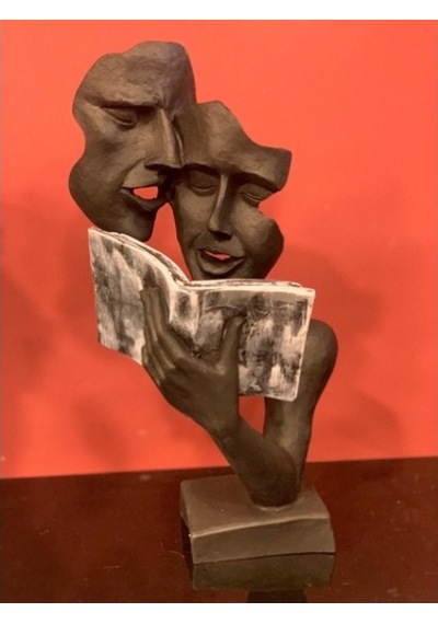 Kitap Okuyan Çift Heykel Biblo (506888018)