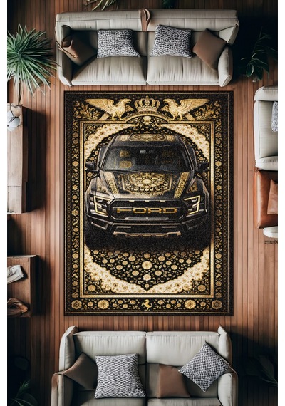 Ford F150 Raptor Desenli Halı Dijital Baskı Yıkanabilir Kaymaz Taban Leke Tutmaz