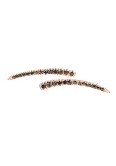 Nusrettaki 925 Ayar Gümüş Siyah Taşlı Earcuff Küpe