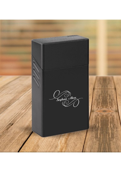 Bk Gift Kişiye Özel İsimli Siyah Touch/slender Boy Metal Sigara Kutusu-3