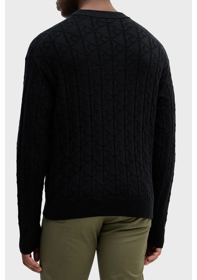 Calvin Klein Pamuklu Relaxed Fit Tamamı Logolu Kazak Lv04re301gub1 Erkek Kazak Lv04re301g Ub1 Siyah