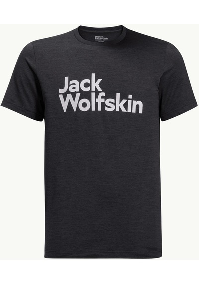 Jack Wolfskin Brand T M Erkek T-shirt-28376-siyah Siyah