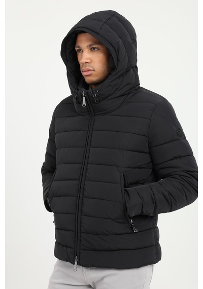 Dufy Erkek Slim Fit Kapüşonlu Siyah Mont-25295