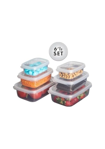 Dikdörtgen Sızdırmaz Saklama Kapları Şeffaf 5 Lı Set Diğer