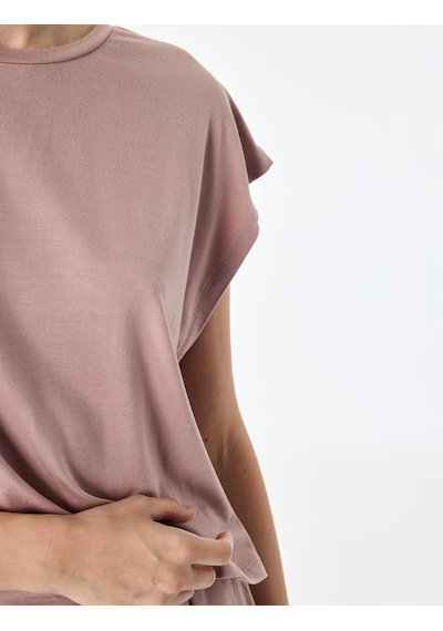 Koton Rahat Kesim Bisiklet Yaka Kısa Kollu Modal Pijama Üstü Pembe 6slk40010mk Gül
