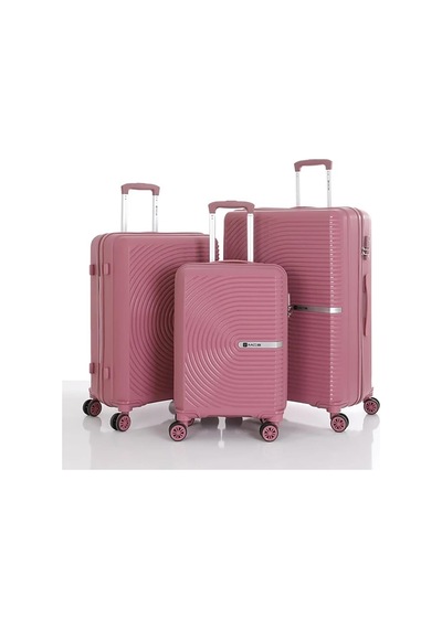 Mçs 3lü Set Kırılmaz Silikon Seyahat Valizi Bavulu V374 K.pudra Koyu Pembe