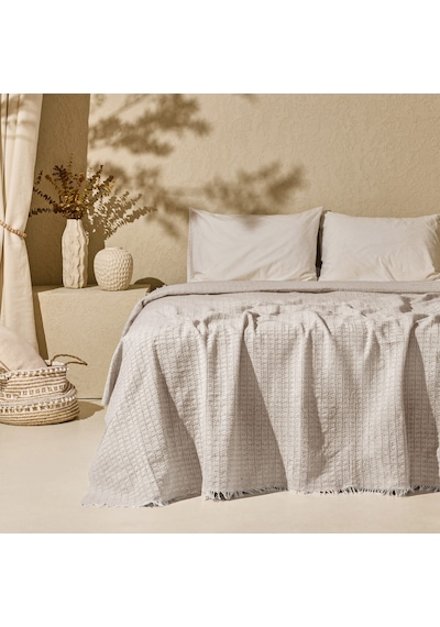 Soft Milva Çift Kişilik Çok Amaçlı Örtü - Kahverengi - 200x230 Cm Çok Renkli