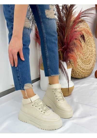 Erva'nın Butiği Ten Cilt Force Kadın Bağcıklı Sneakers-4941
