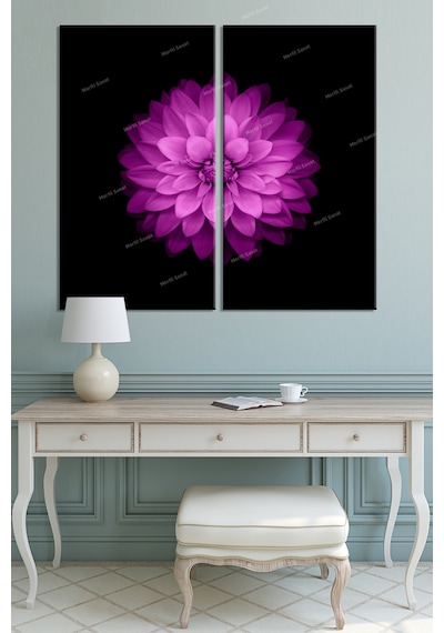 Lotus Çiçeği Yaşam Çiçeği Çiftli Dekoratif Kanvas Tablo (2 parça fiyatıdır) 50 x 70