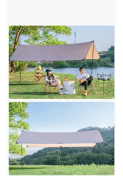 Shufa Glamping 500 300cm Tarp Güneş Ve Rüzgar Koruma Tentesi Bej