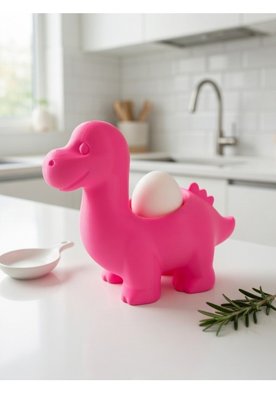 Sevimli Dinozor Yumurta Tutucu Dekoratif Mutfak Aksesuarı Kahvaltılık Stand Hediyelik Pembe