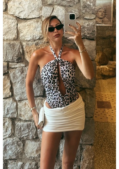 Açelyaokcu Premium Leopar Desen Demeter Fit Kadın Mayo