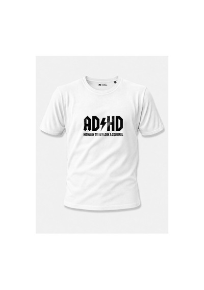 North Whiskers Adhd Highway To Hey Look A Squirrel Esprili Baskılı %100 Pamuklu T-shirt Beyaz - 874843522 Beyaz - 874843522 Beyaz